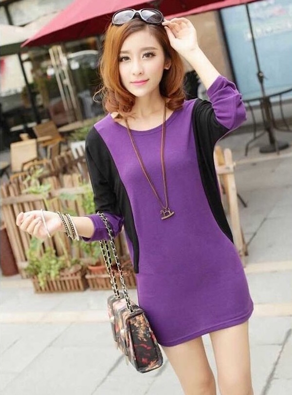 WD21347 Stylish Dress Purple