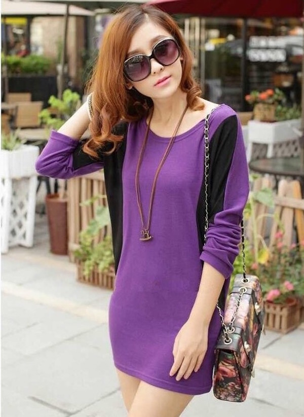 WD21347 Stylish Dress Purple