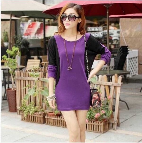 WD21347 Stylish Dress Purple