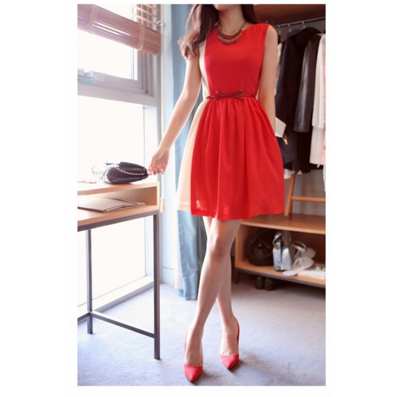 WD21348 Sweet Dress Red