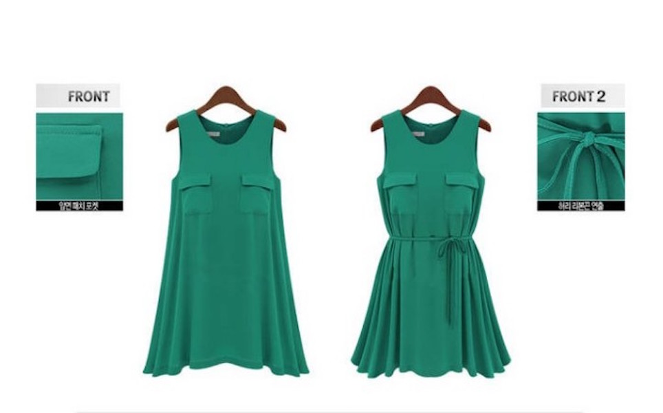 WD21349 Europe Trendy Dress Green