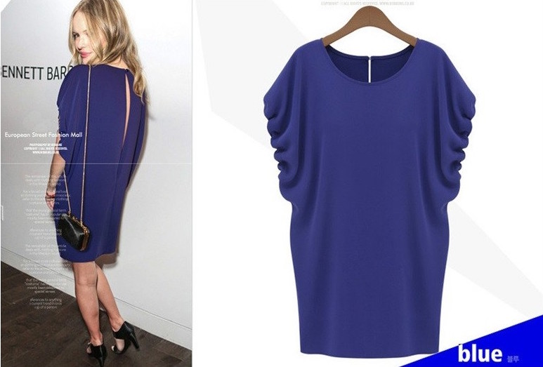WD21360 Europe Fashion Dress Blue
