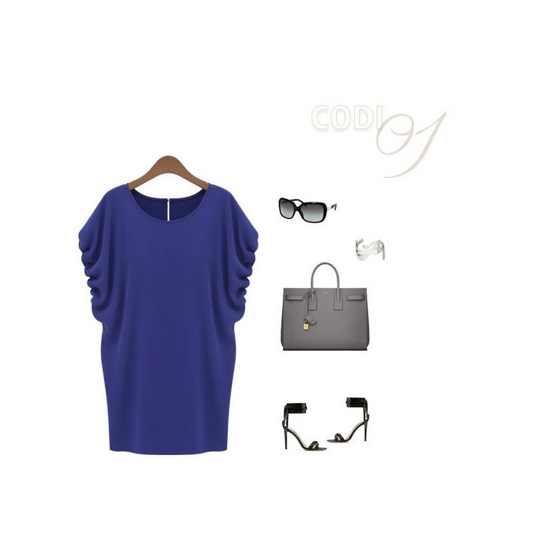 WD21360 Europe Fashion Dress Blue