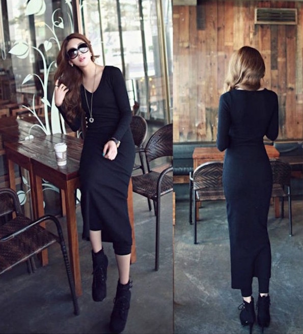 WD21364 Fashion Maxi Dress Black