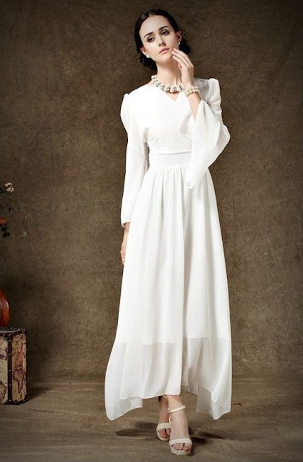 WD21368 Charming Dress White