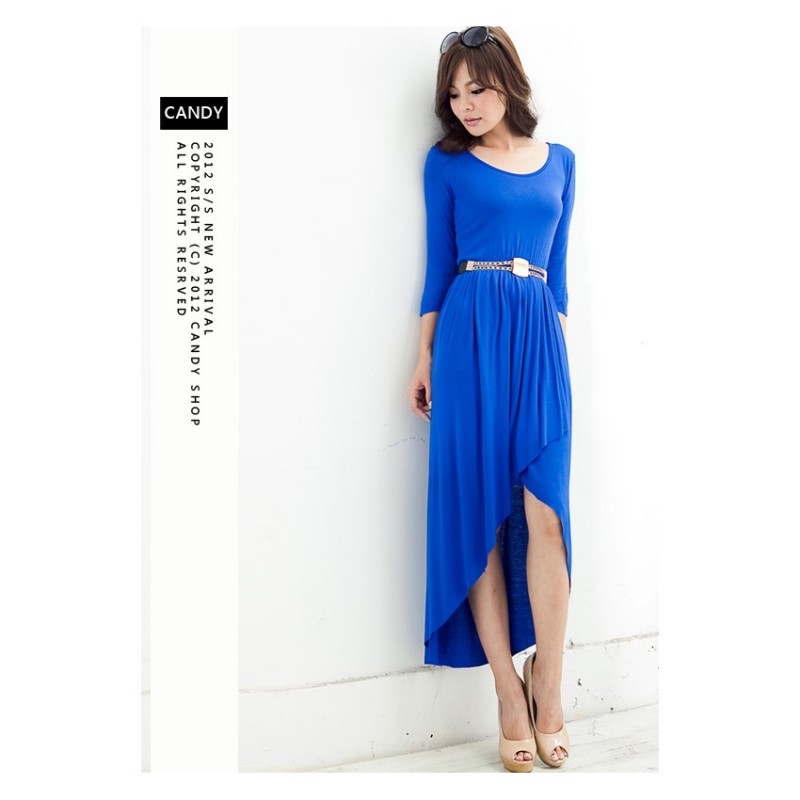 WD21378 Trendy Dress Blue
