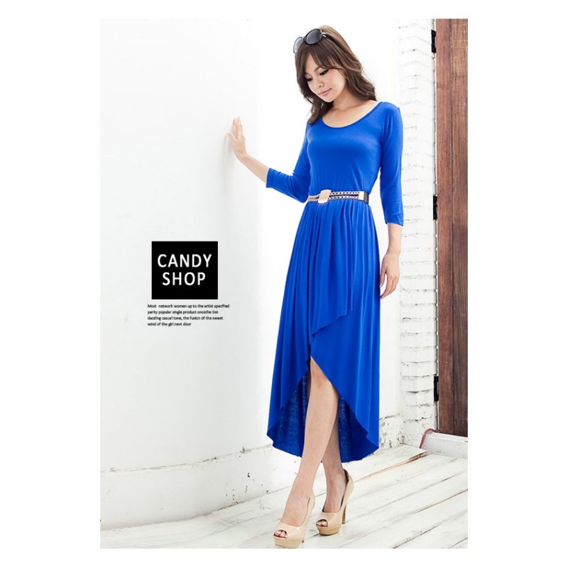WD21378 Trendy Dress Blue
