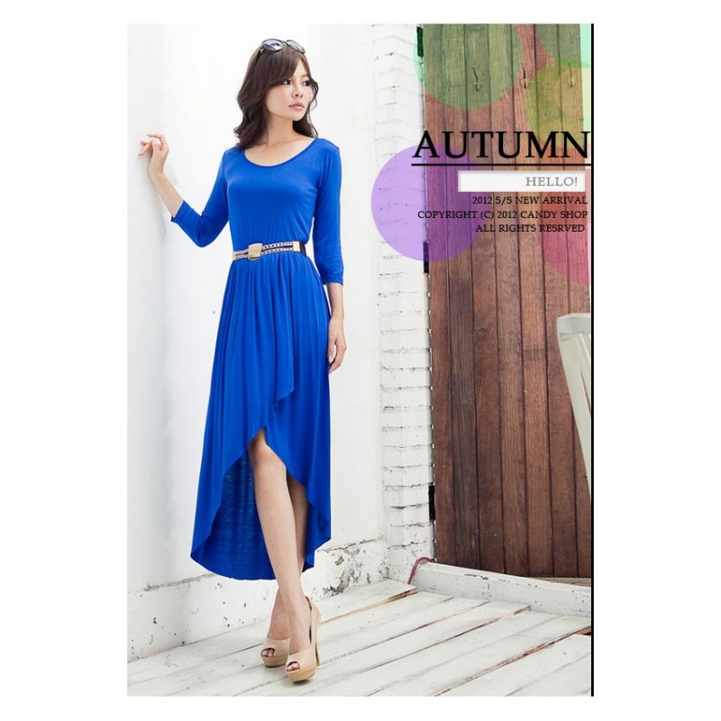 WD21378 Trendy Dress Blue