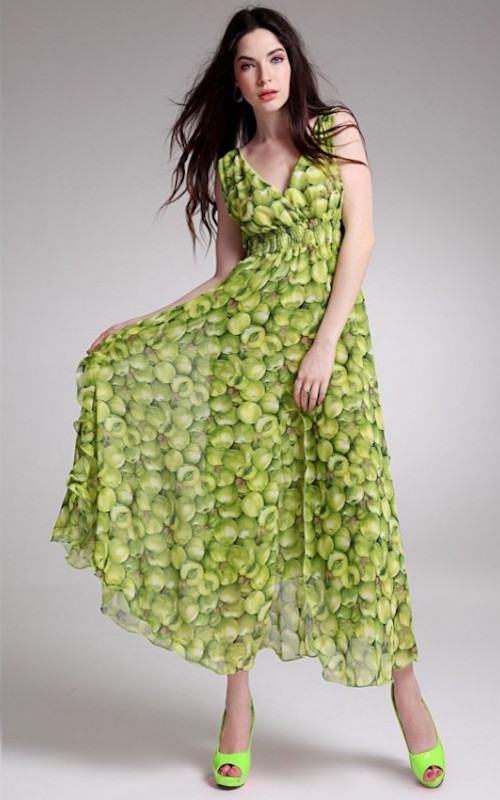 WD21394 Charming Chiffon Dress Green