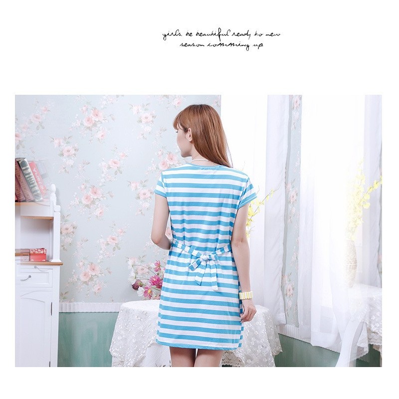 WD21414 Fashion Maternity Dress Blue