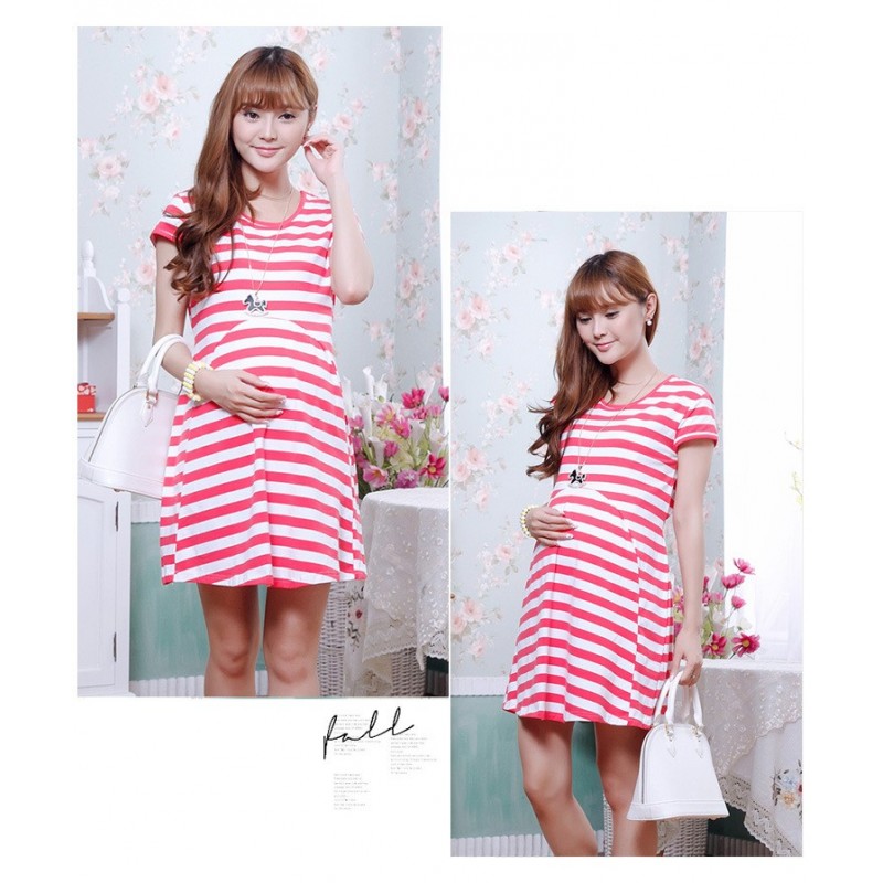 WD21414 Fashion Maternity Dress Pink