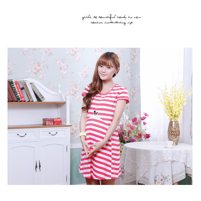 WD21414 Fashion Maternity Dress Pink