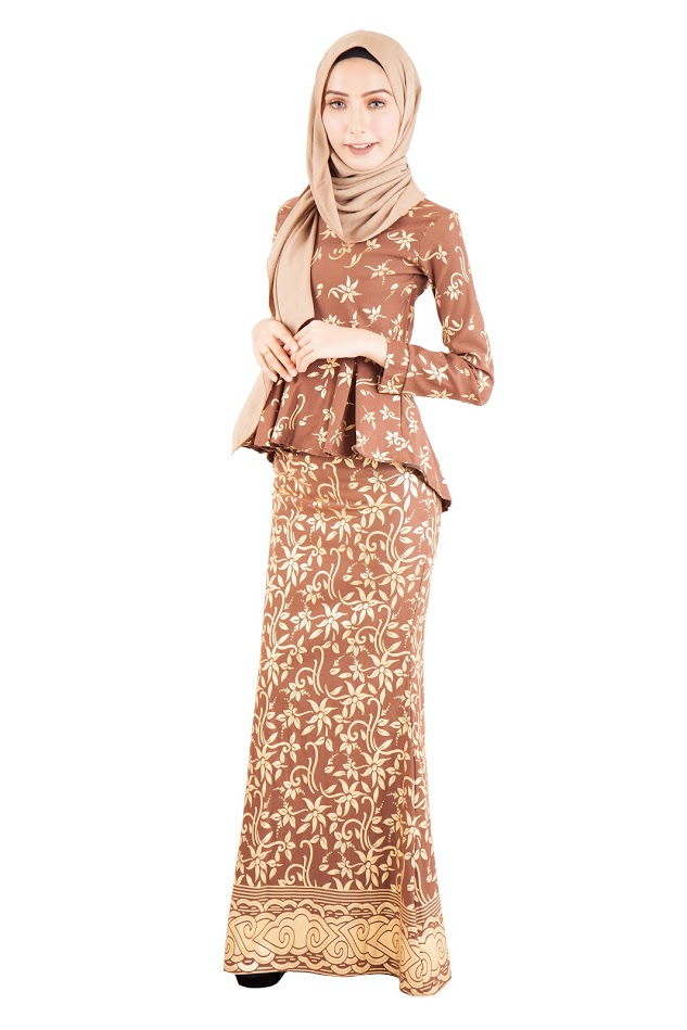 QA-389 Women Baju Kurung Songket Brown