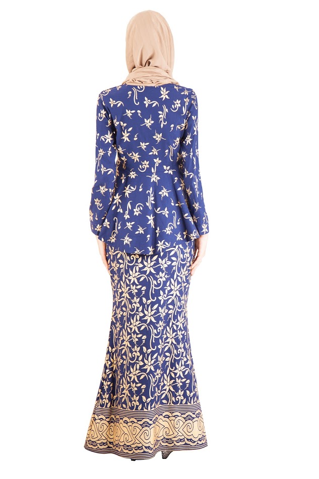 QA-389 Women Baju Kurung Songket Blue