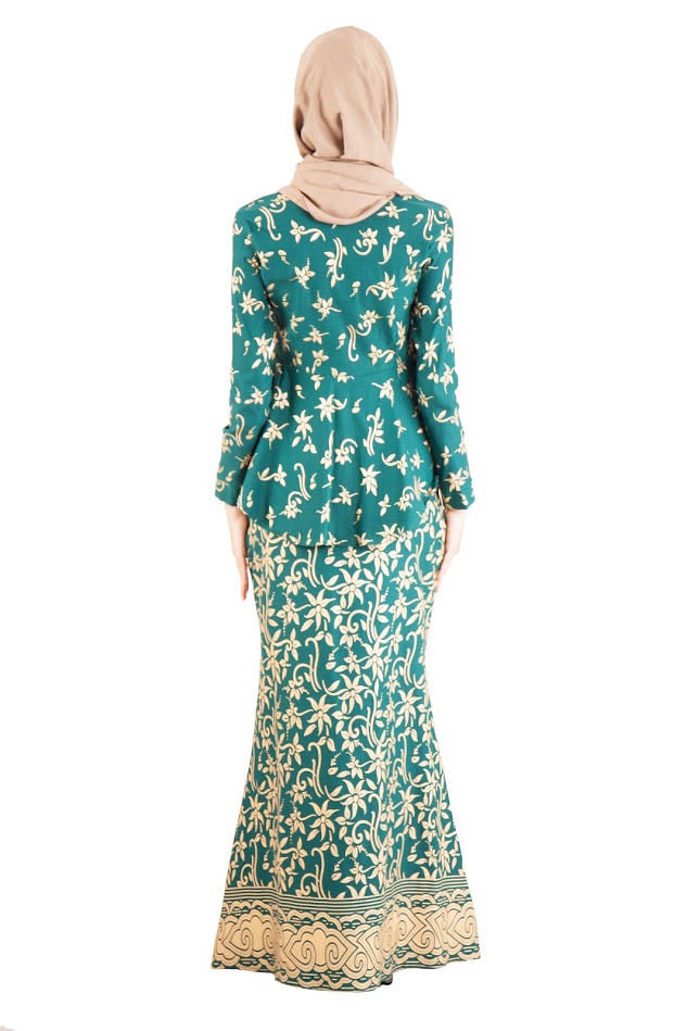QA-389 Women Baju Kurung Songket Green