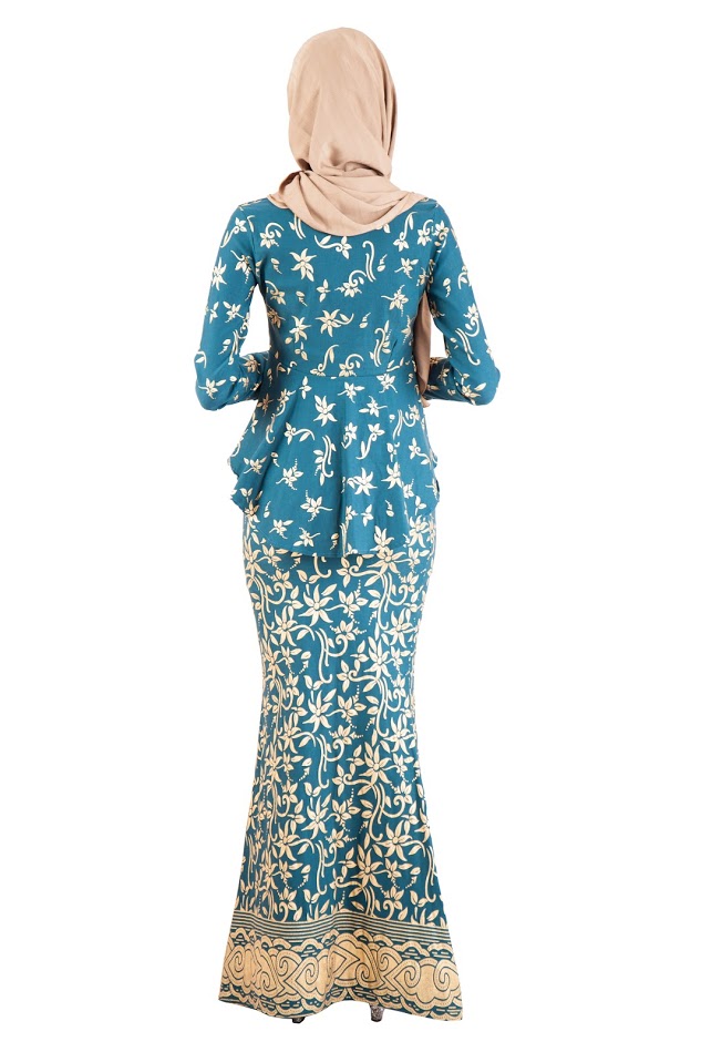 QA-389 Women Baju Kurung Songket Turquoise