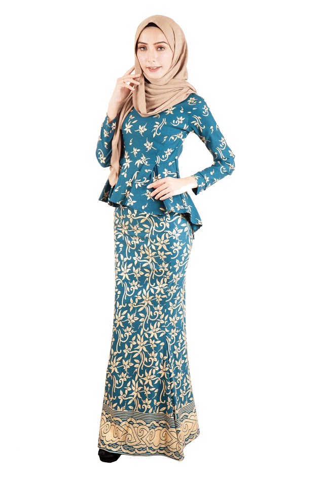 QA-389 Women Baju Kurung Songket Turquoise