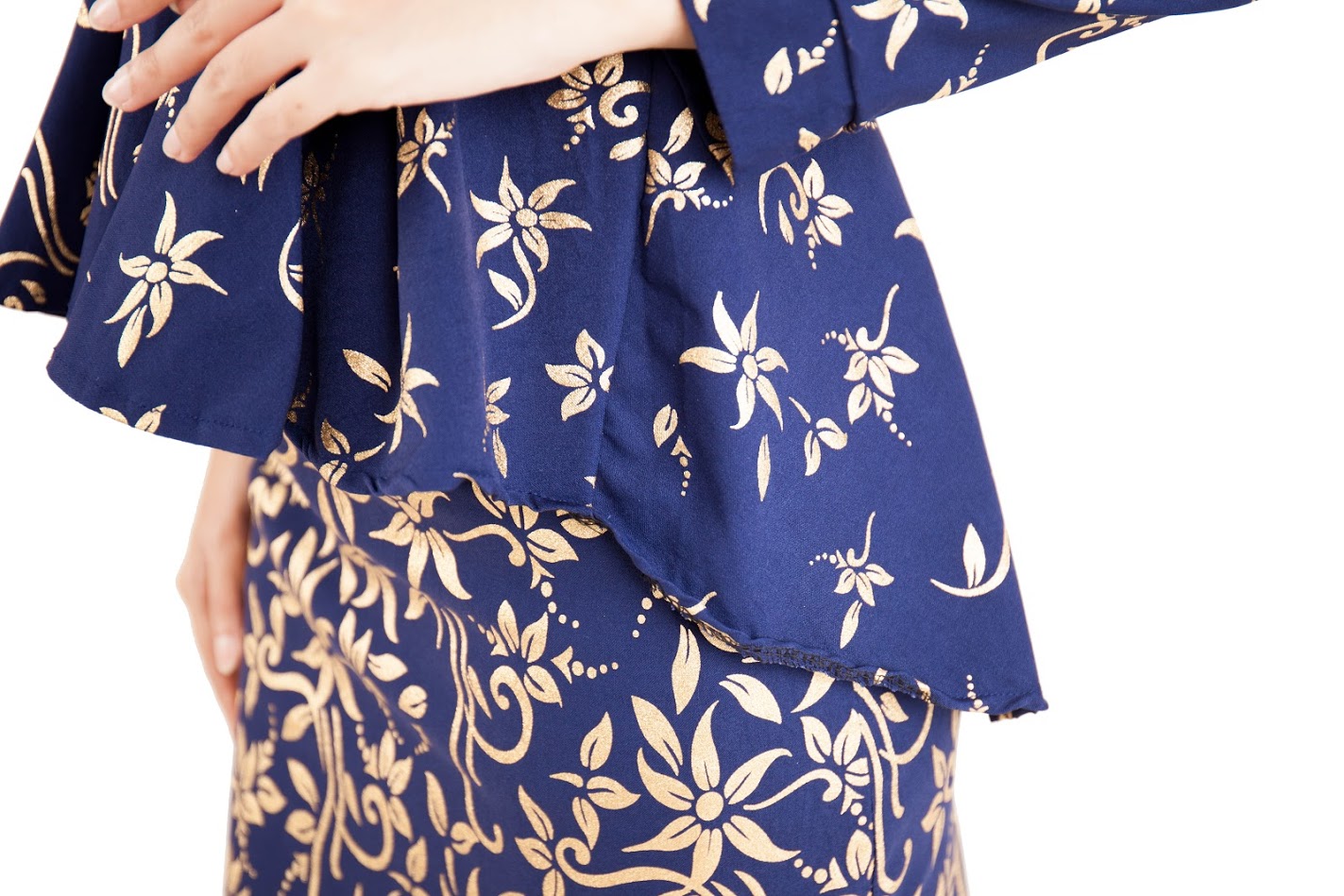 QA-389 Women Baju Kurung Songket Blue