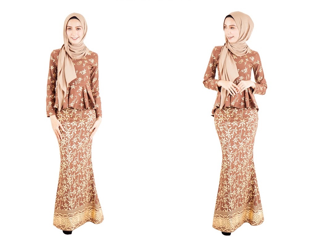 QA-389 Women Baju Kurung Songket Brown