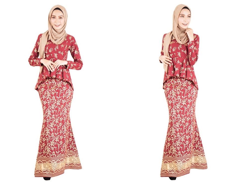 QA-389 Women Baju Kurung Songket Maroon