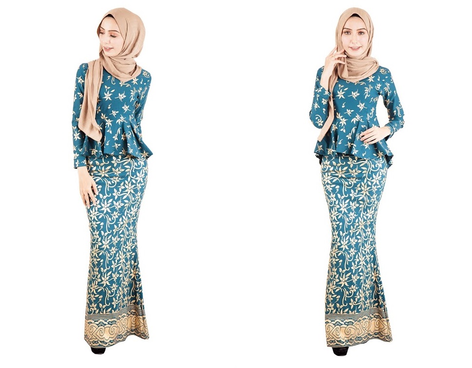 QA-389 Women Baju Kurung Songket Turquoise