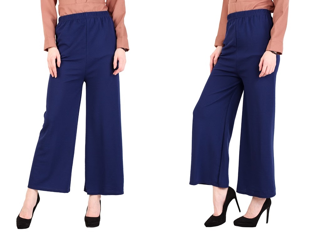 QA-393 Women Stylish Palazzo Blue
