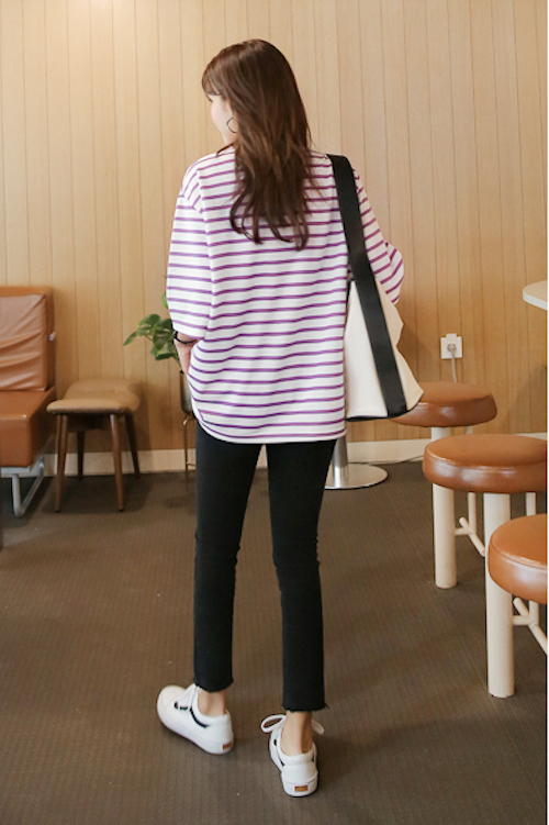 KB10090 Charming Stripe Top Purple