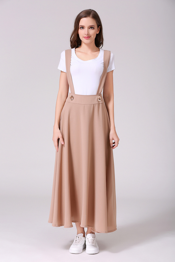 VW12265 Europe Chiffon Strap Dress Khaki