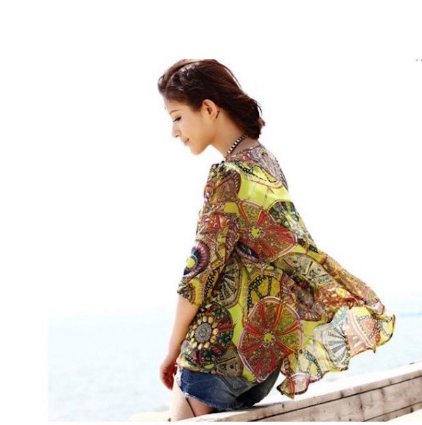 WT21448 Stylish Chiffon Top Green