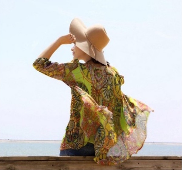 WT21448 Stylish Chiffon Top Green