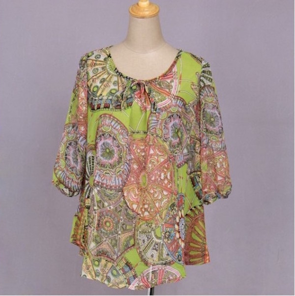 WT21448 Stylish Chiffon Top Green
