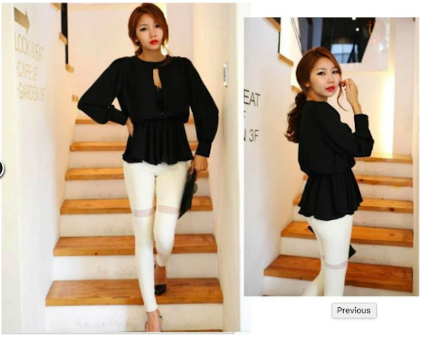 WT21461 Korea Fashion Top Black