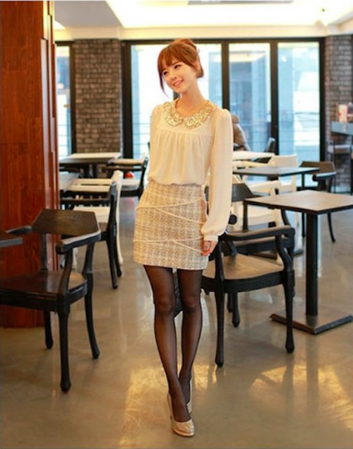 WT21465 Korea Pretty Top White