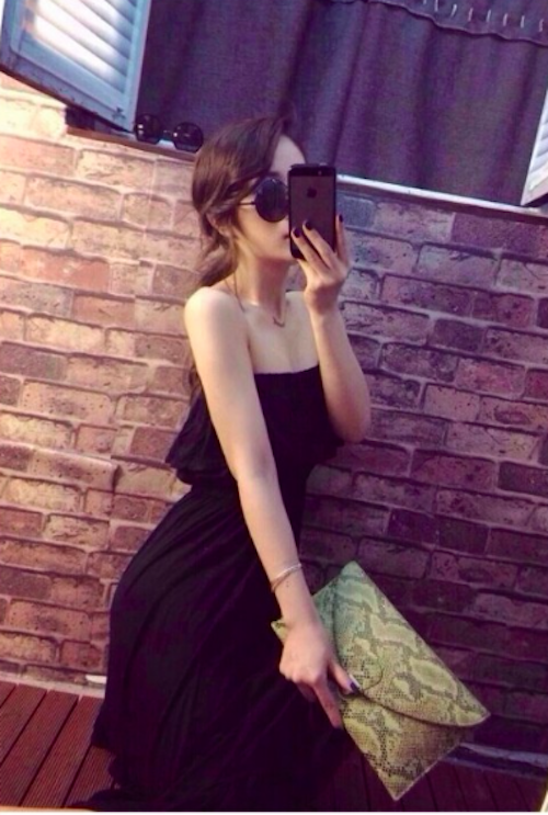 WD21476 Fashion Tube Dress Black