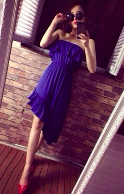 WD21476 Fashion Tube Dress Blue