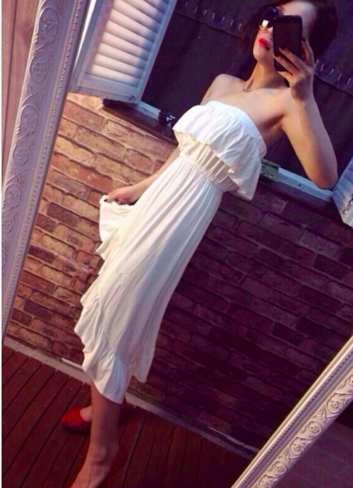 WD21476 Fashion Tube Dress White