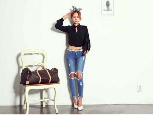 WT21478 Korea Fashion Top Black