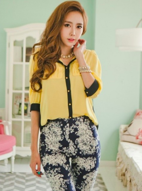 WT21480 Fashion Top Yellow
