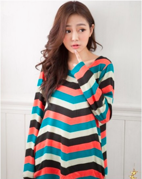 WD21484 Stylish Colourful Top As Picture