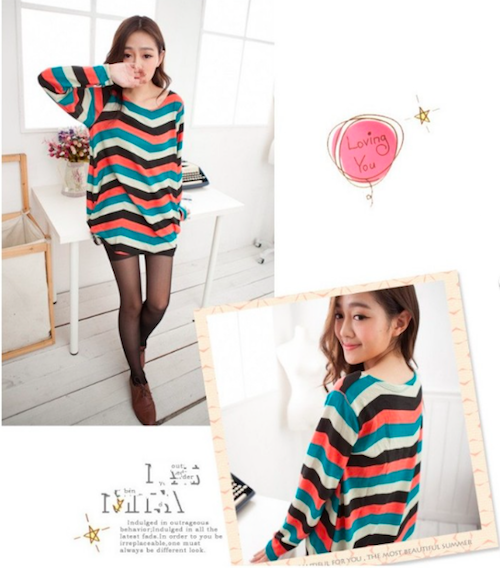 WD21484 Stylish Colourful Top As Picture