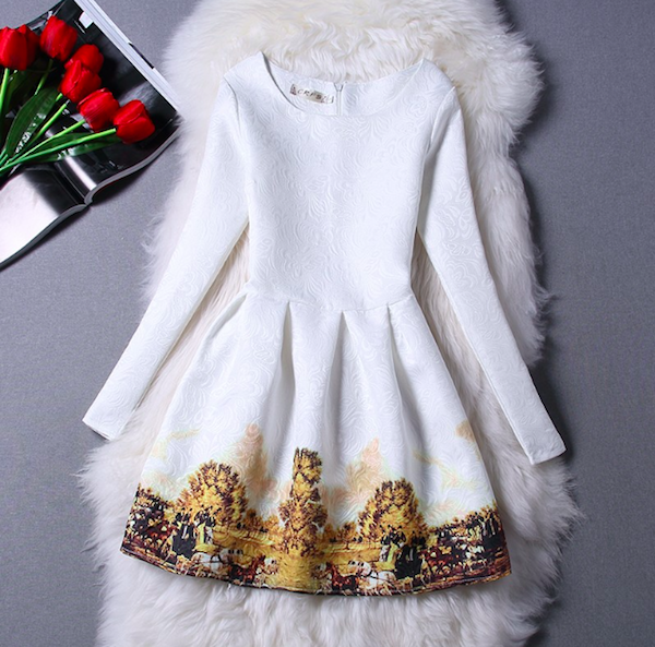 WD21494 Long Sleeves Dress As Picture