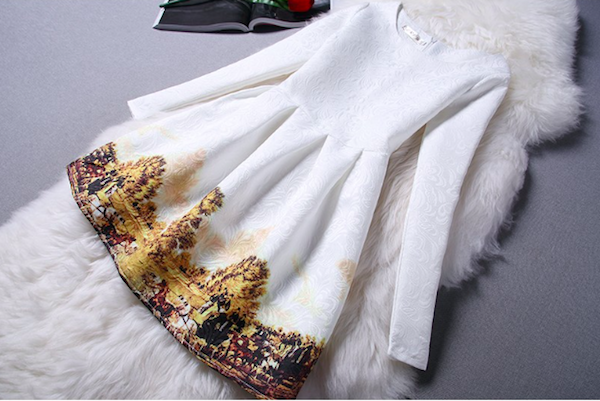 WD21494 Long Sleeves Dress As Picture