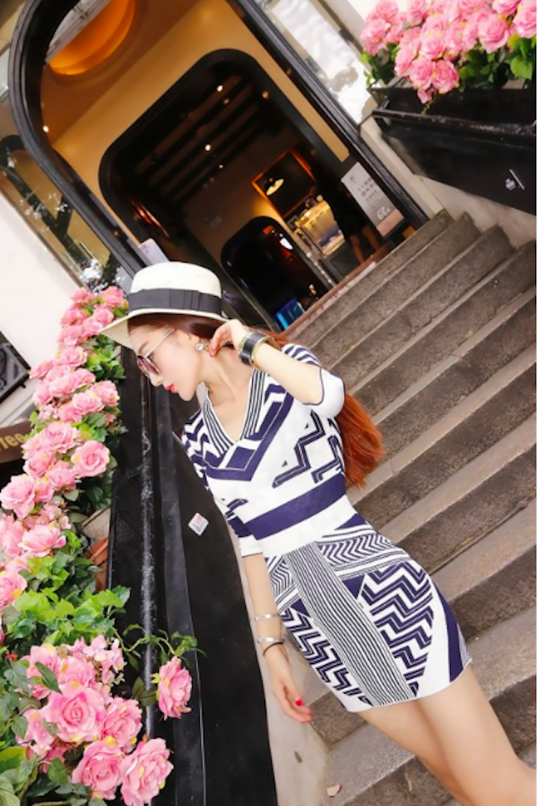 WD21496 Stylish Knit Dress As Picture