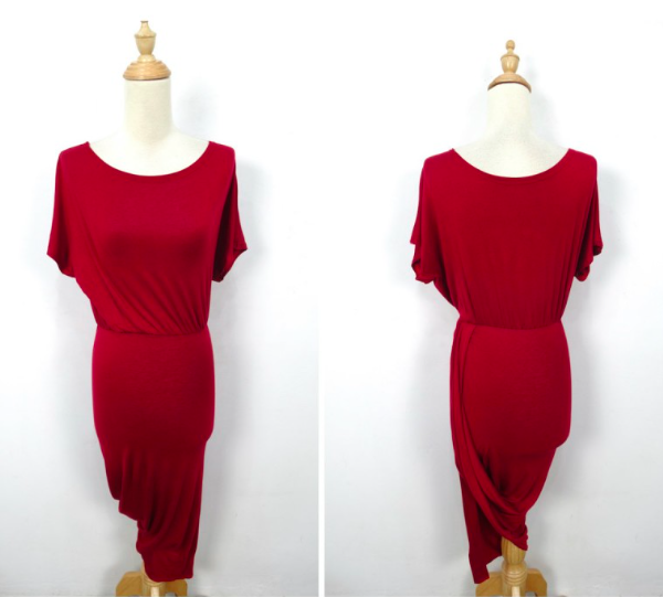 WD21497 Elegant Dress Maroon