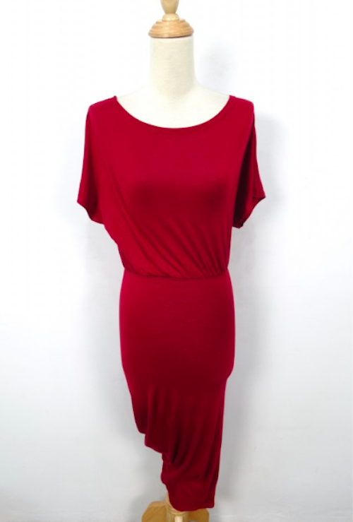 WD21497 Elegant Dress Maroon