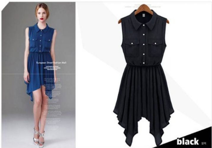 WD21512 Europe Sleeveless Dress Black