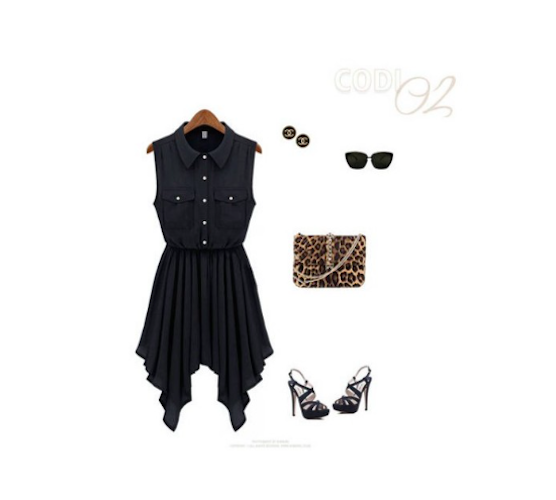 WD21512 Europe Sleeveless Dress Black