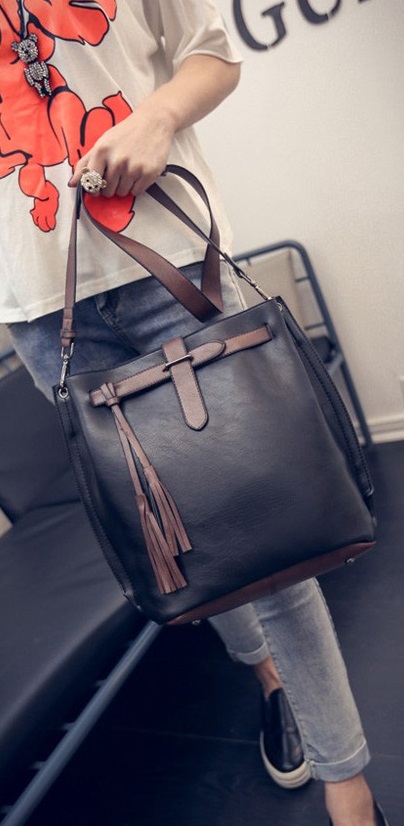 KW80342 Casual Vintage Handbag Black