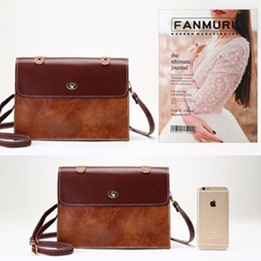 KW80350 Vintage Casual Sling Bag Light Brown