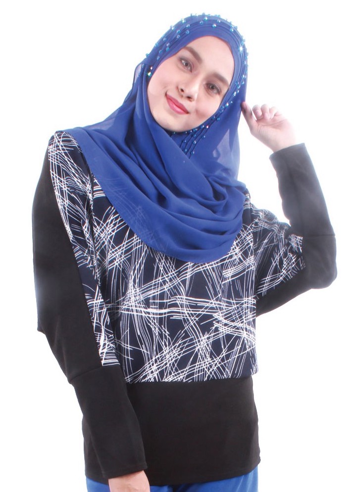 MH056 Stylish Blouse Navy Blue